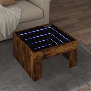 Konferenční stolek s Infinity LED kouřový dub 50 x 50 x 30 cm - obrázek 1