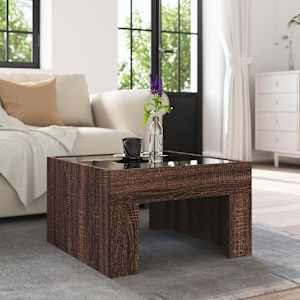Konferenční stolek s Infinity LED hnědý dub 50 x 50 x 30 cm - obrázek 4