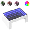 vidaXL kohvilaud LED-tuledega, valge, 70x50x30 cm