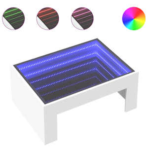 Konferenční stolek s Infinity LED bílý 70 x 50 x 30 cm - obrázek 2