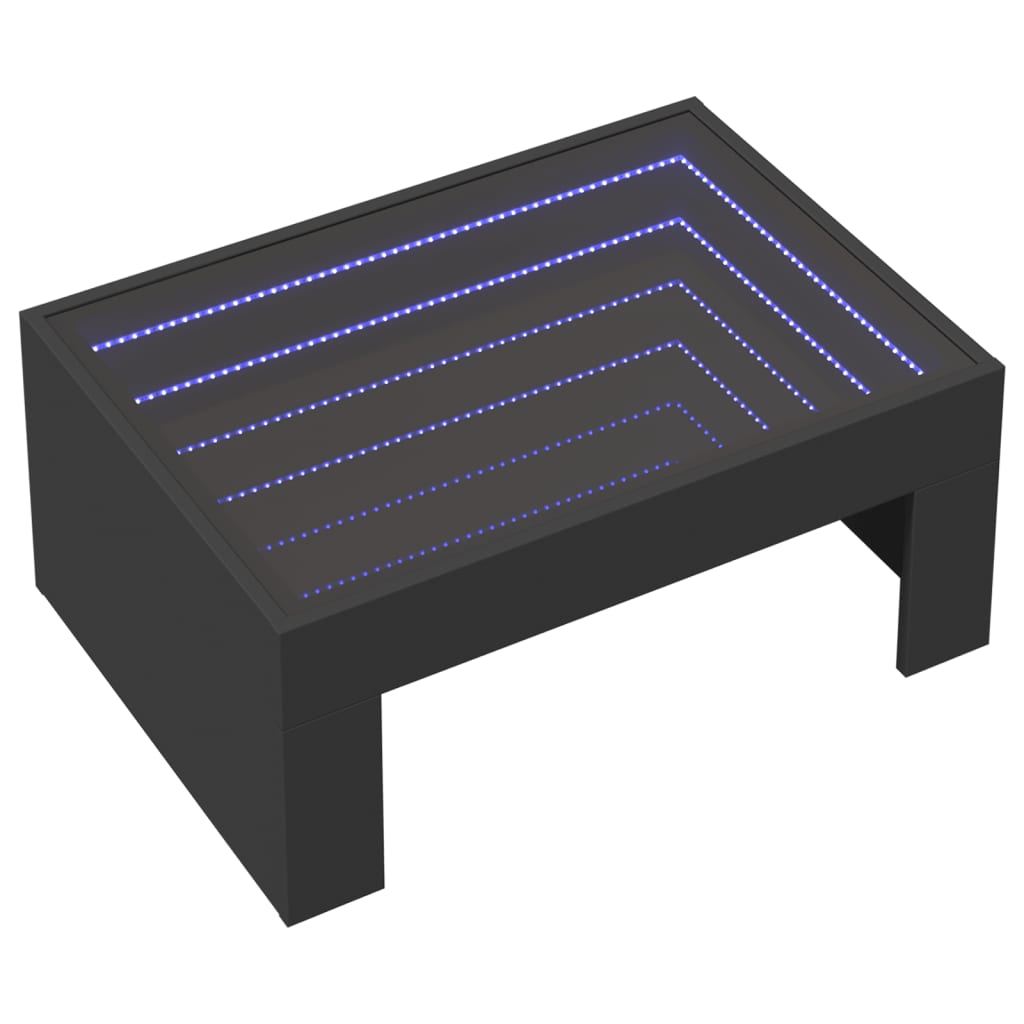 vidaXL Salontafel met Infinity LED 70x50x30 cm zwart afbeelding