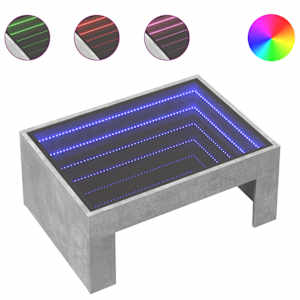 Konferenční stolek s Infinity LED betonově šedý 70 x 50 x 30 cm - obrázek 2
