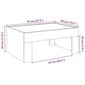 Konferenční stolek s Infinity LED betonově šedý 70 x 50 x 30 cm - obrázek 13
