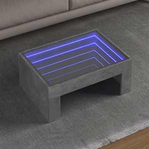 Konferenční stolek s Infinity LED betonově šedý 70 x 50 x 30 cm - obrázek 1