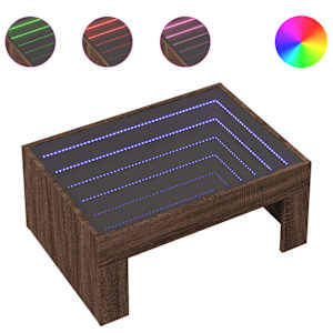 Konferenční stolek s Infinity LED hnědý dub 70 x 50 x 30 cm - obrázek 2