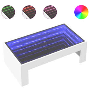 Konferenční stolek s Infinity LED bílý 90 x 50 x 30 cm - obrázek 2