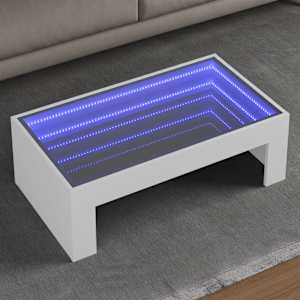 Konferenční stolek s Infinity LED bílý 90 x 50 x 30 cm - obrázek 1