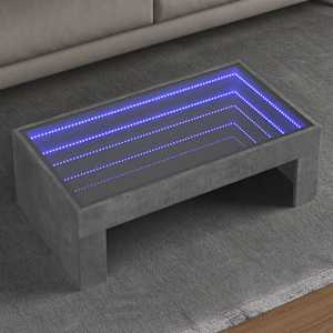 Konferenční stolek s Infinity LED betonově šedý 90 x 50 x 30 cm - obrázek 1