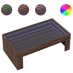Konferenční stolek s Infinity LED hnědý dub 90 x 50 x 30 cm - obrázek 2
