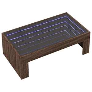 Konferenční stolek s Infinity LED hnědý dub 90 x 50 x 30 cm - obrázek 3