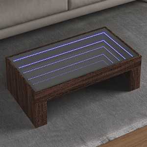 Konferenční stolek s Infinity LED hnědý dub 90 x 50 x 30 cm - obrázek 1