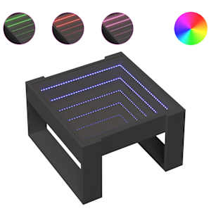 vidaXL kohvilaud LED-tuledega, must, 50 x 53 x 30 cm