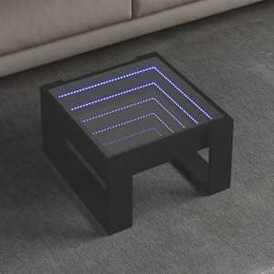 Konferenční stolek s Infinity LED černý 50 x 53 x 30 cm - obrázek 1