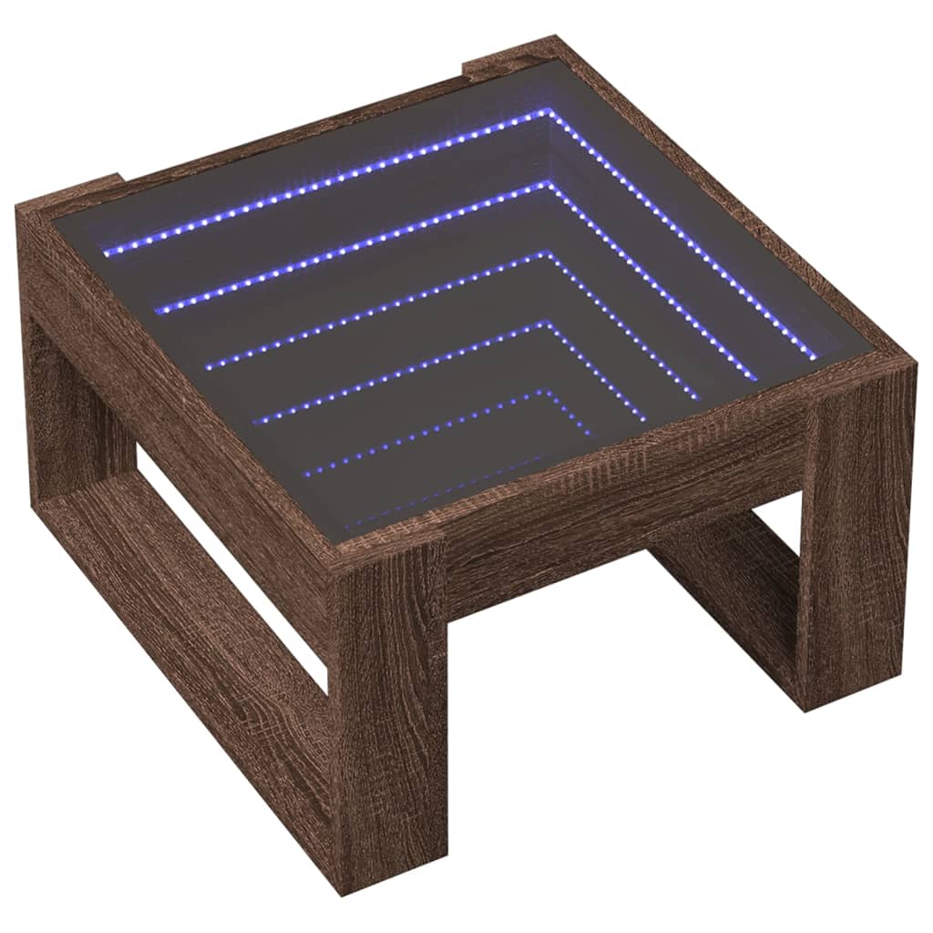 Thumbnail - vidaXL Couchtisch mit Infinity-LED Braun Eichen-Optik 50x53x30 cm