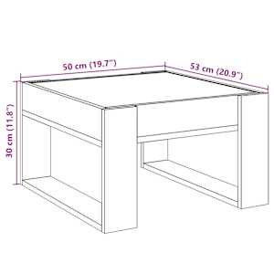 Konferenční stolek s Infinity LED hnědý dub 50 x 53 x 30 cm - obrázek 13