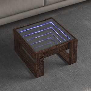 Konferenční stolek s Infinity LED hnědý dub 50 x 53 x 30 cm - obrázek 1