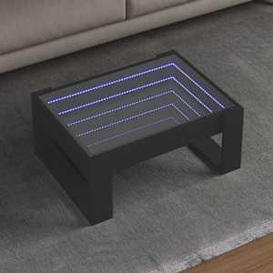 Konferenční stolek s Infinity LED černý 70 x 53 x 30 cm - obrázek 1