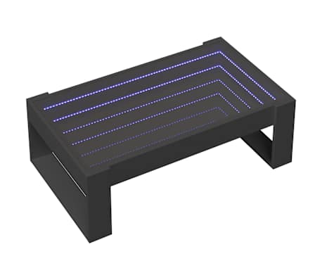 vidaXL Salontafel met Infinity LED 90x53x30 cm zwart