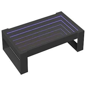 vidaXL Salontafel met Infinity LED 90x53x30 cm zwart