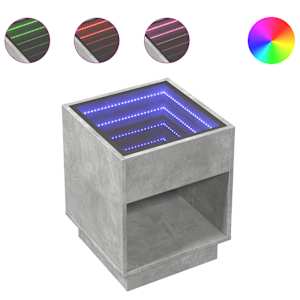 Konferenční stolek s Infinity LED betonově šedý 40 x 40 x 50 cm - obrázek 2