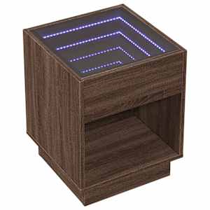 Konferenční stolek s Infinity LED hnědý dub 40 x 40 x 50 cm - obrázek 3