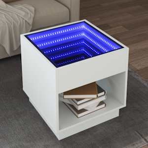 Konferenční stolek s Infinity LED bílý 50 x 50 x 50 cm - obrázek 1