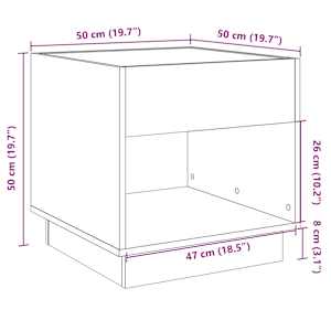 Konferenční stolek s Infinity LED kouřový dub 50 x 50 x 50 cm - obrázek 13