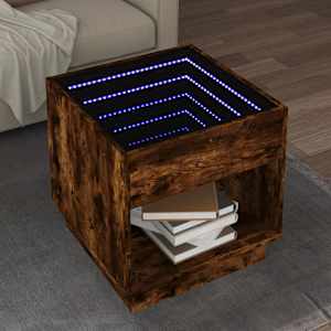 Konferenční stolek s Infinity LED kouřový dub 50 x 50 x 50 cm - obrázek 1