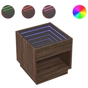 Konferenční stolek s Infinity LED hnědý dub 50 x 50 x 50 cm - obrázek 2