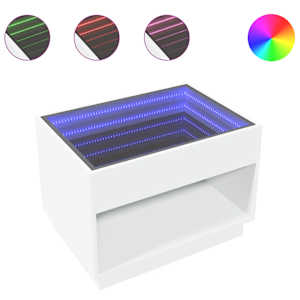 Konferenční stolek s Infinity LED bílý 70 x 50 x 50 cm - obrázek 2