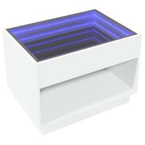 Konferenční stolek s Infinity LED bílý 70 x 50 x 50 cm - obrázek 5