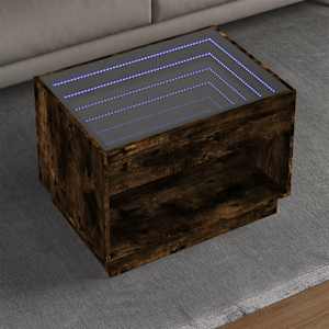 Konferenční stolek s Infinity LED kouřový dub 70 x 50 x 50 cm - obrázek 1
