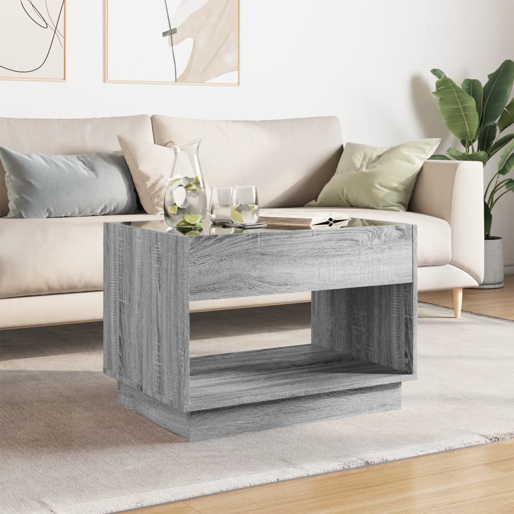 Thumbnail - vidaXL Couchtisch mit Infinity-LED Grau Sonoma 70x50x50 cm