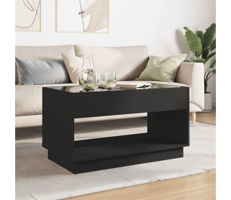 vidaXL Konferenčn&yacute; stol&iacute;k s nekonečn&yacute;mi LED čierny 90x50x50 cm