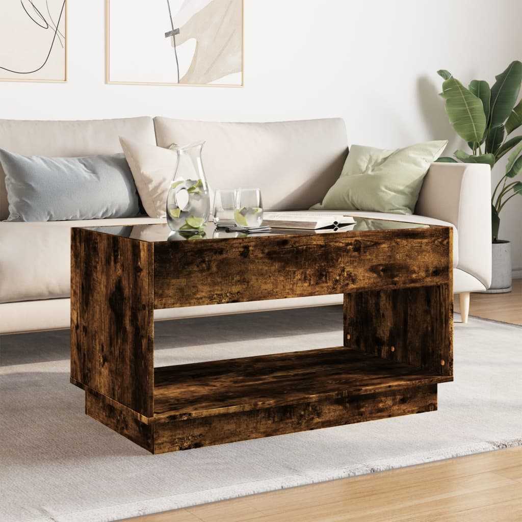 vidaXL Salontafel met Infinity LED 90x50x50 cm gerookt eikenkleurig afbeelding