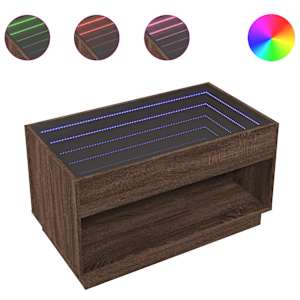 Konferenční stolek s Infinity LED hnědý dub 90 x 50 x 50 cm - obrázek 2