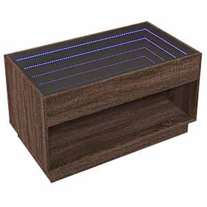 Konferenční stolek s Infinity LED hnědý dub 90 x 50 x 50 cm - obrázek 5