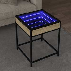 Klubska mizica z neskončnimi LED sonoma hrast 40x40x51 cm