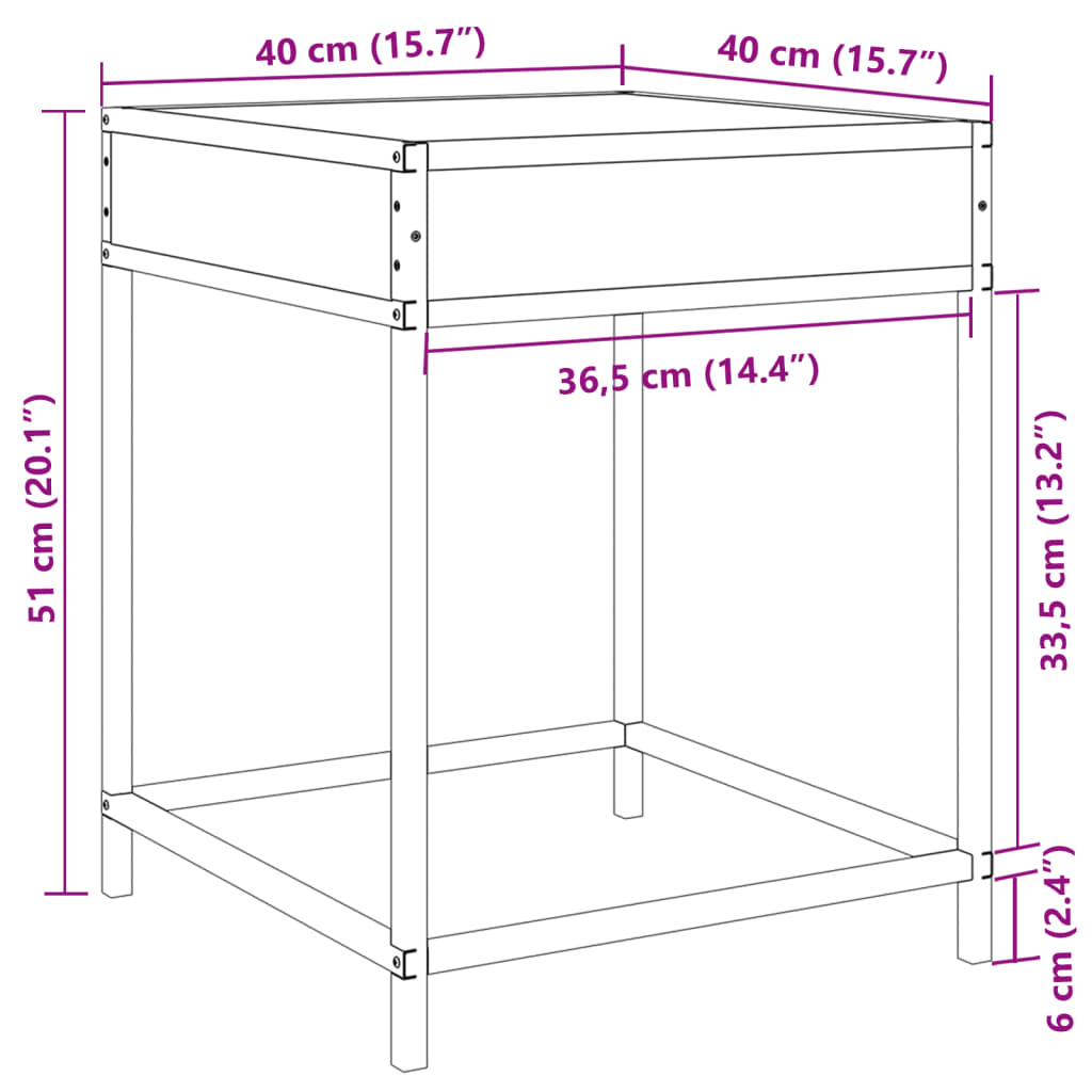 Røget eg / 40 x 40 x 51 cm - Billede 13