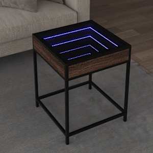 Noční stolek s Infinity LED hnědý dub 40 x 40 x 51 cm - obrázek 1