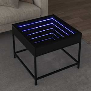 Konferenční stolek s Infinity LED černý 50 x 50 x 41 cm - obrázek 1