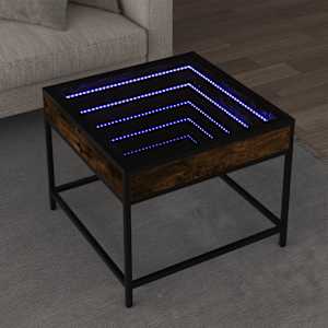 Konferenční stolek s Infinity LED kouřový dub 50 x 50 x 41 cm - obrázek 1