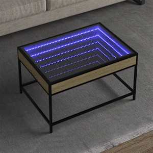 Klubska mizica z neskončnimi LED sonoma hrast 70x50x41 cm