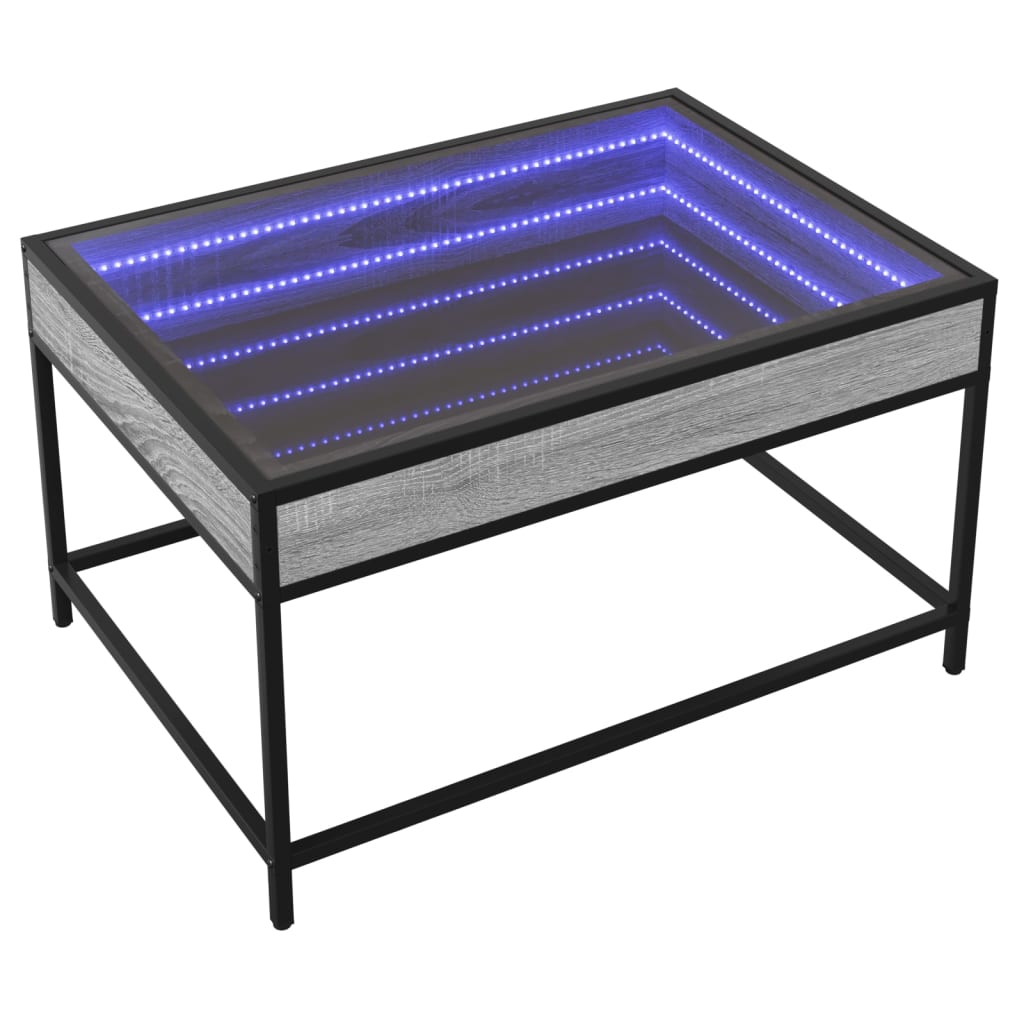Thumbnail - vidaXL Couchtisch mit Infinity-LED Grau Sonoma 70x50x41 cm