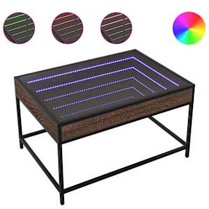 Konferenční stolek s Infinity LED hnědý dub 70 x 50 x 41 cm - obrázek 2