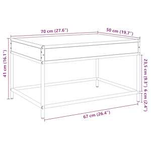 Konferenční stolek s Infinity LED hnědý dub 70 x 50 x 41 cm - obrázek 13