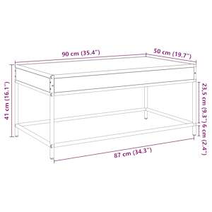Konferenční stolek s Infinity LED hnědý dub 90 x 50 x 41 cm - obrázek 13