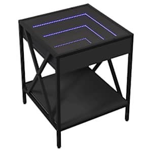 Noční stolek s Infinity LED černý 40 x 40 x 49 cm - obrázek 3