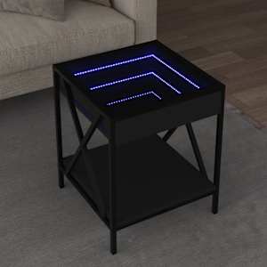 Noční stolek s Infinity LED černý 40 x 40 x 49 cm - obrázek 1