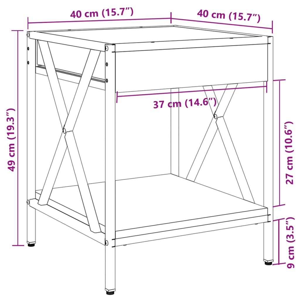 Røget eg / 40 x 40 x 49 cm - Billede 13